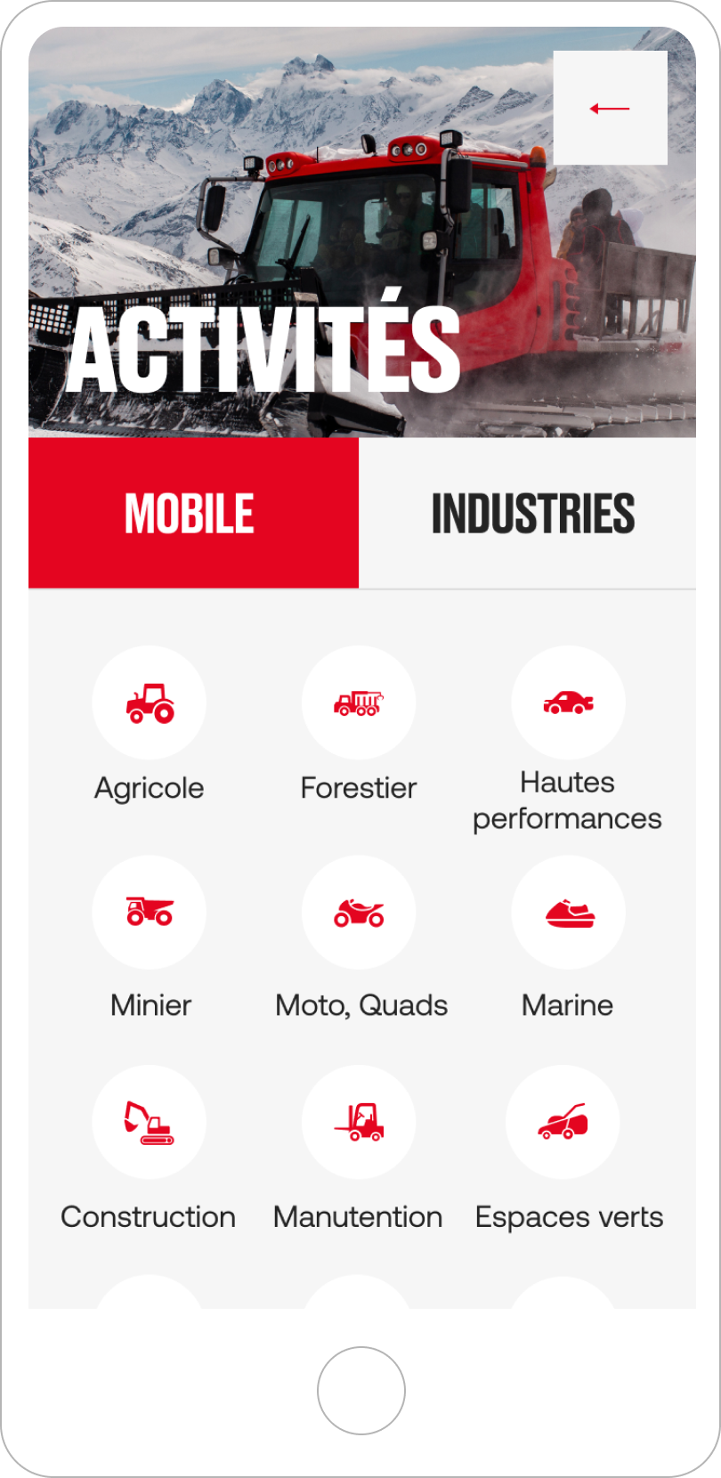 Custom mobile website for Hifi filter activities