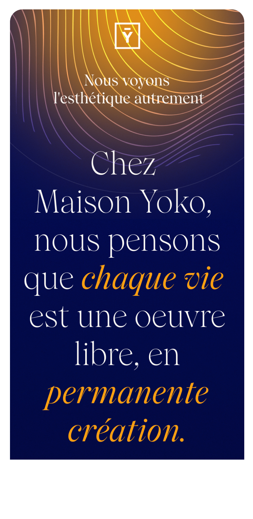 Yoko House mobile homepage