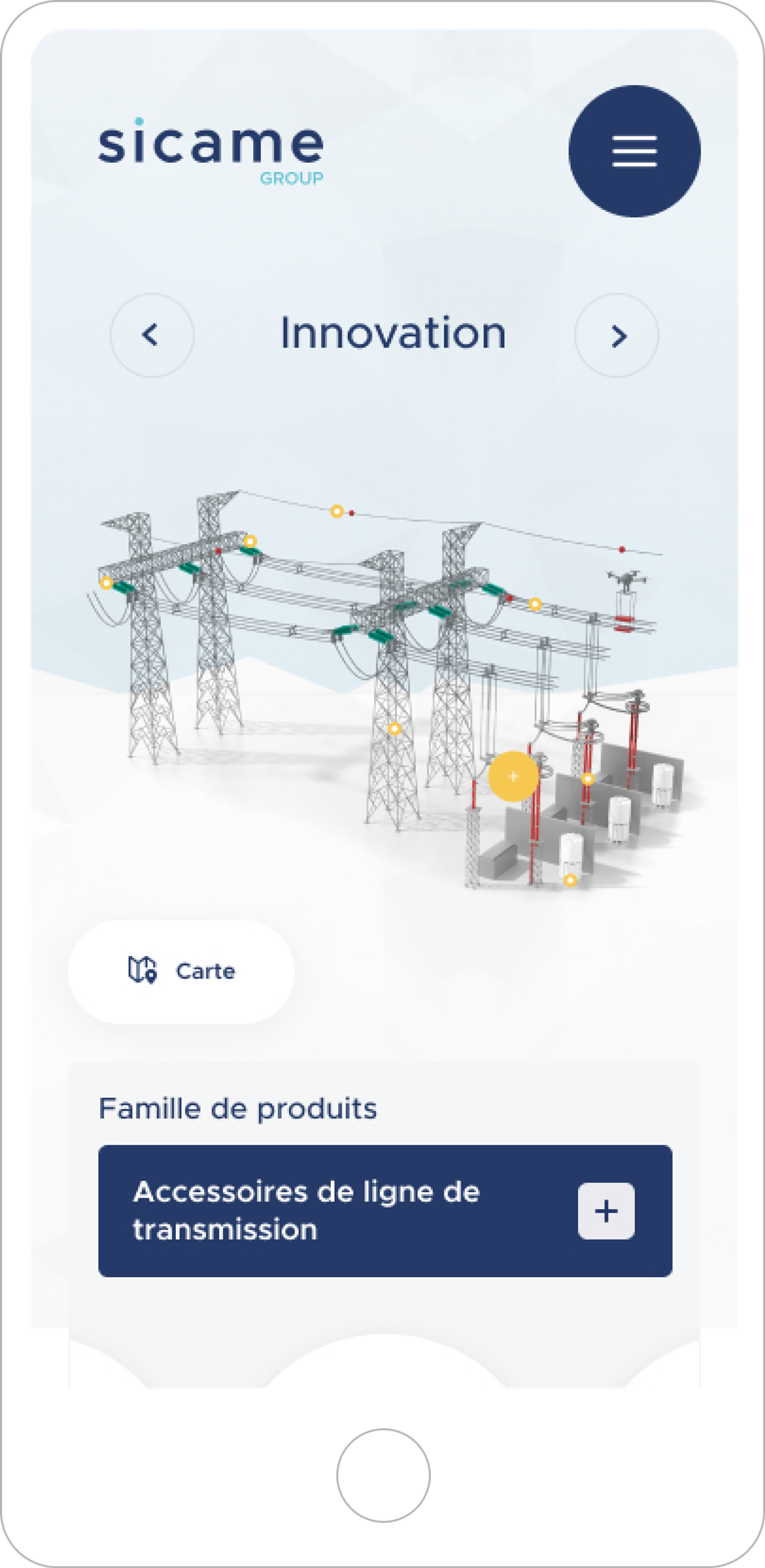 Sicame Groupe refonte site vitrine corporate par Akaru mobile