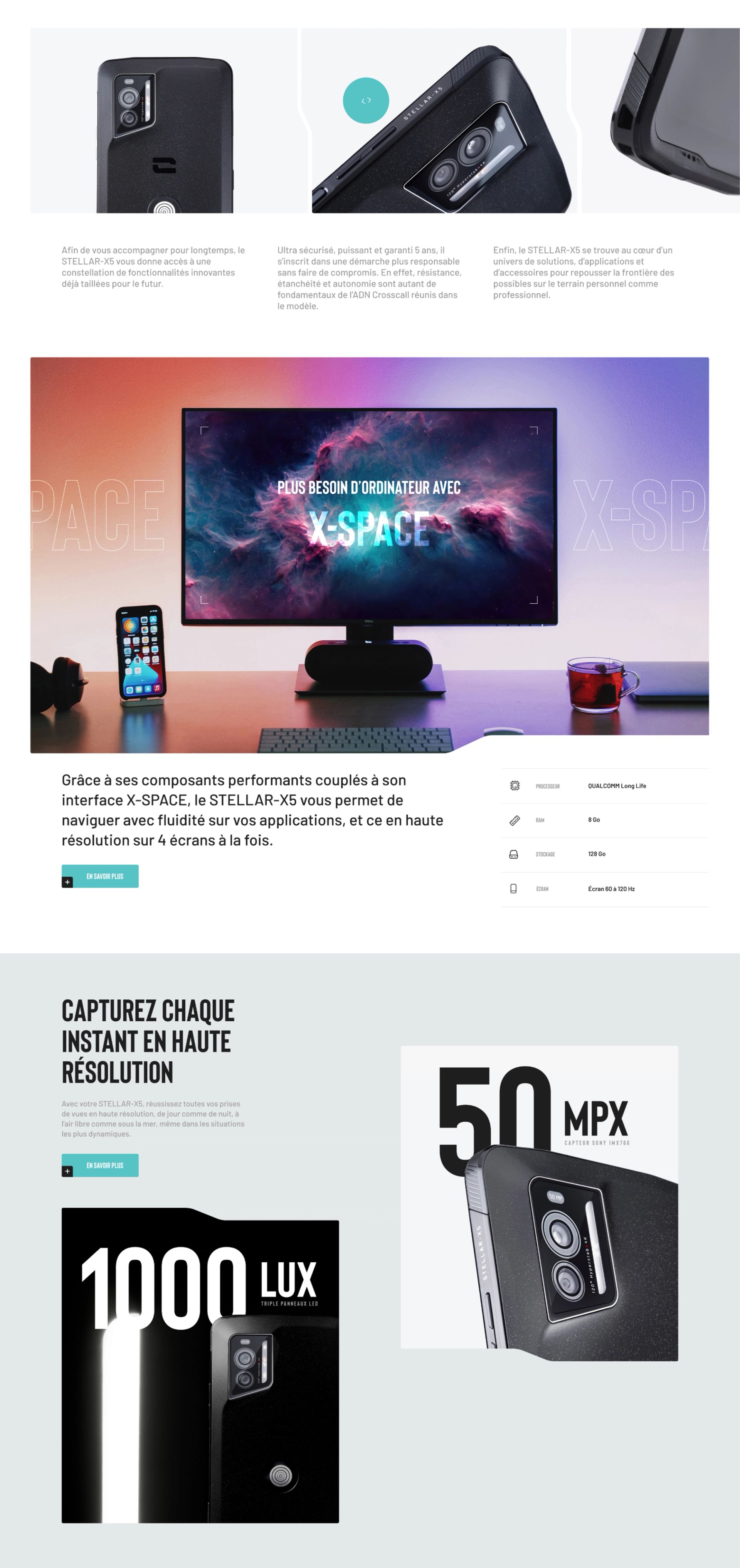 Crosscall X-5 desktop site e-commerce