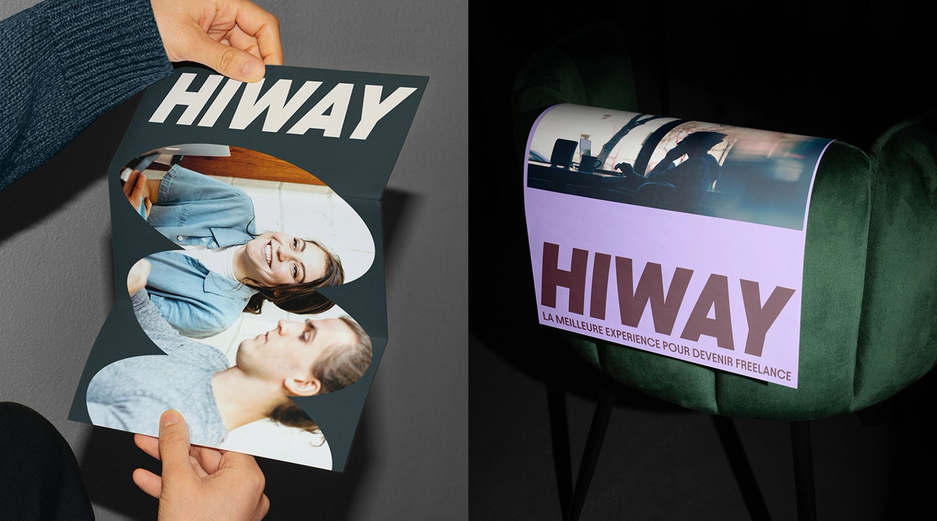Hiway new graphic identity by Agence Akaru mockups