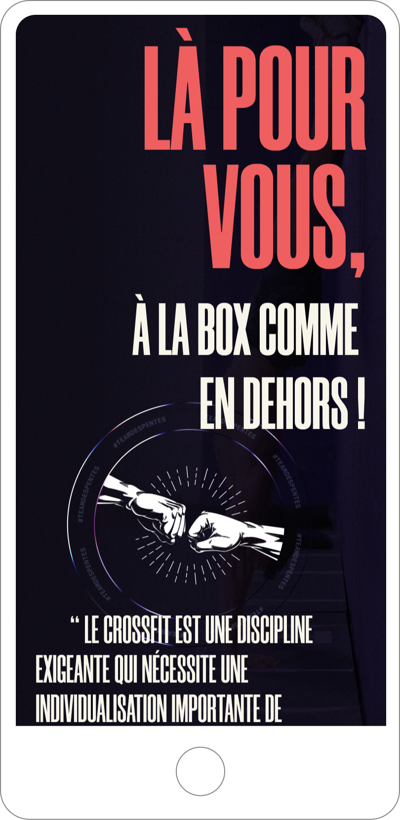 Mobile - showcase website Lyon - Crossfit of the slopes 