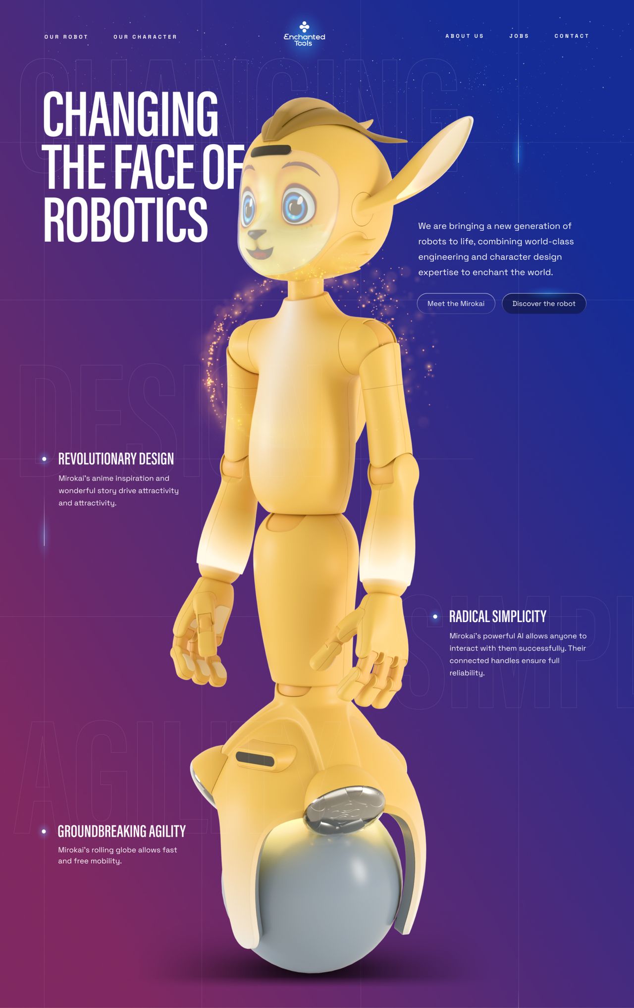 Enchanted Tools - robot 3D - site internet vitrine