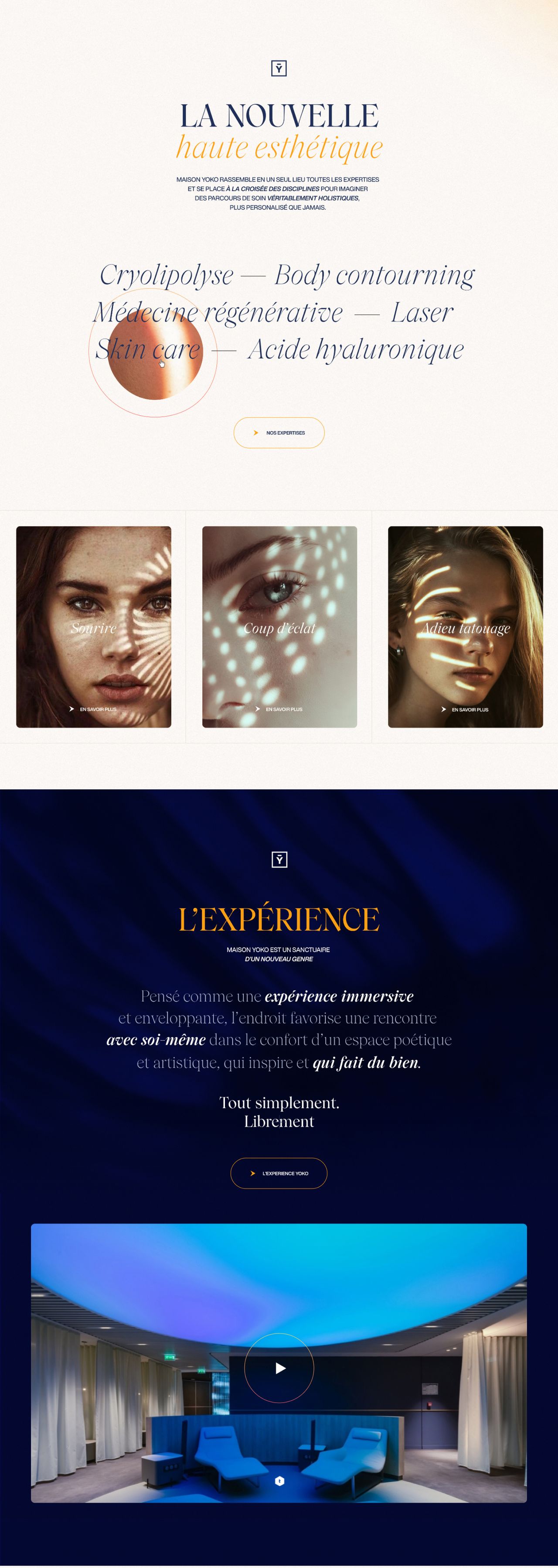 Maison yoko site internet vitrine homepage version desktop