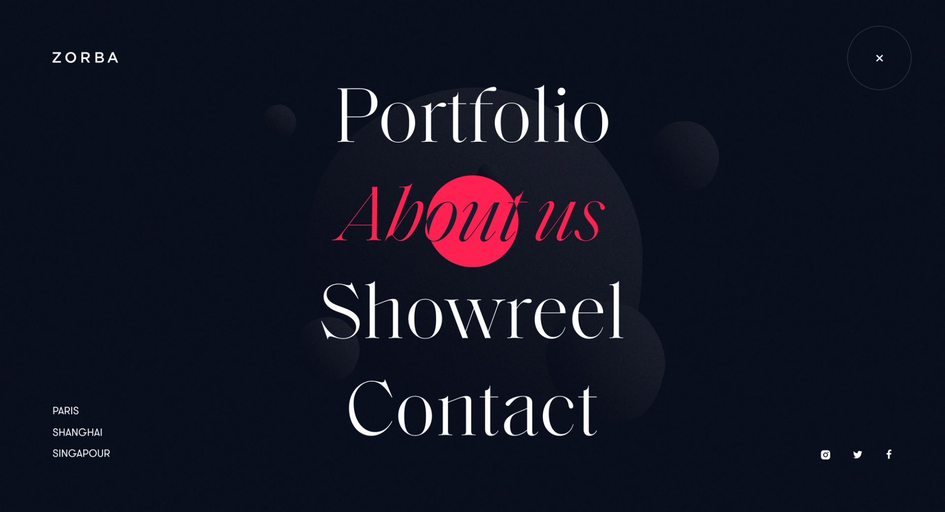 Desktop - menu bruger - site internet vitrine Zorba