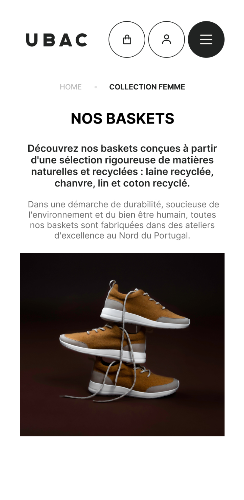 Add mobile menu collections baskets