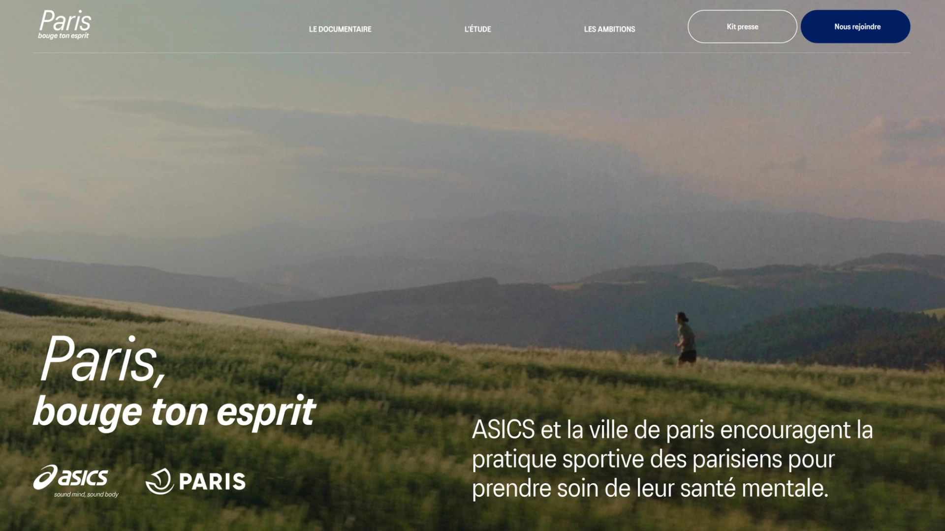 Asics screen landing page slider