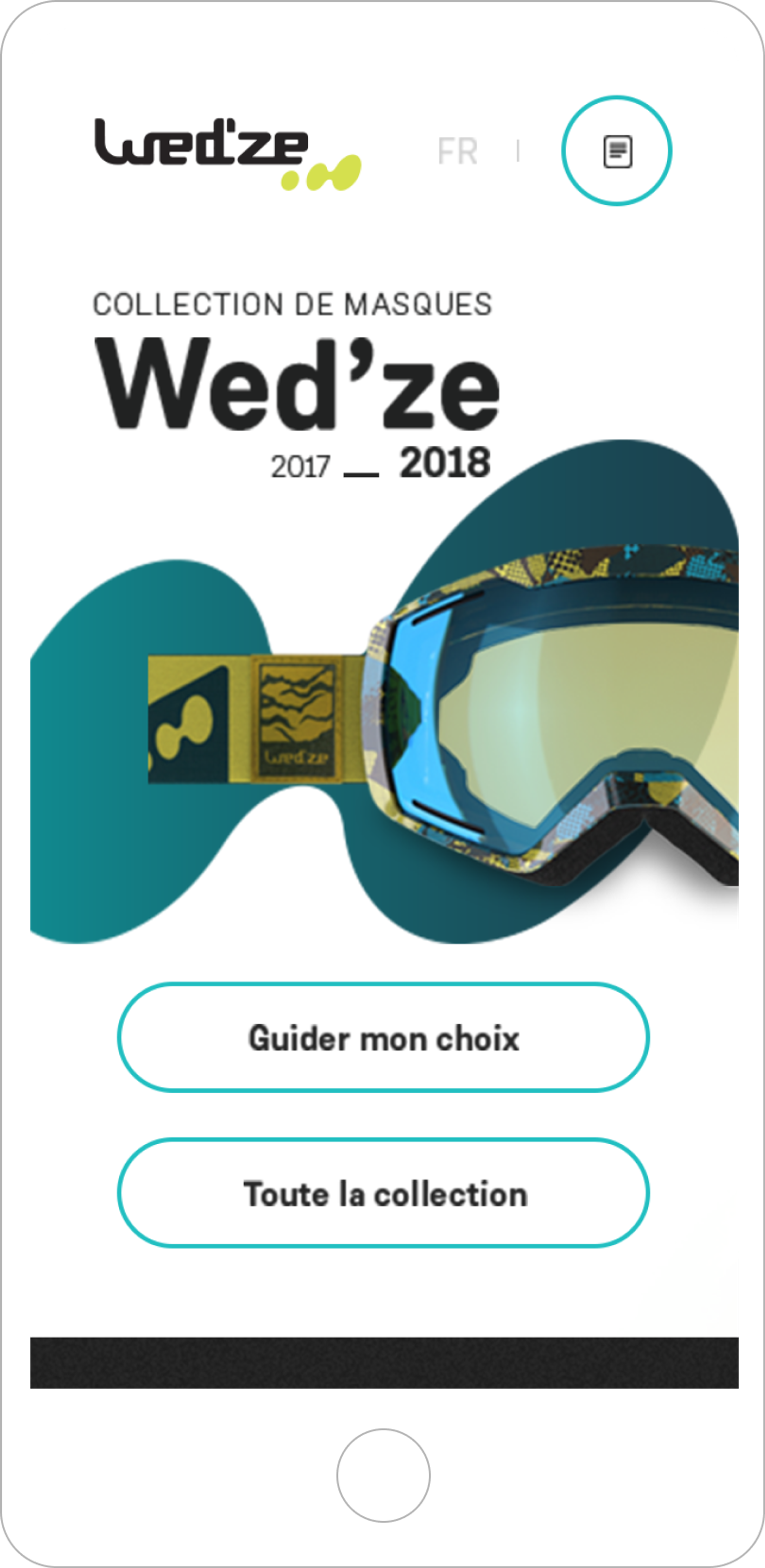 Wedze goggles mobile site initial experience