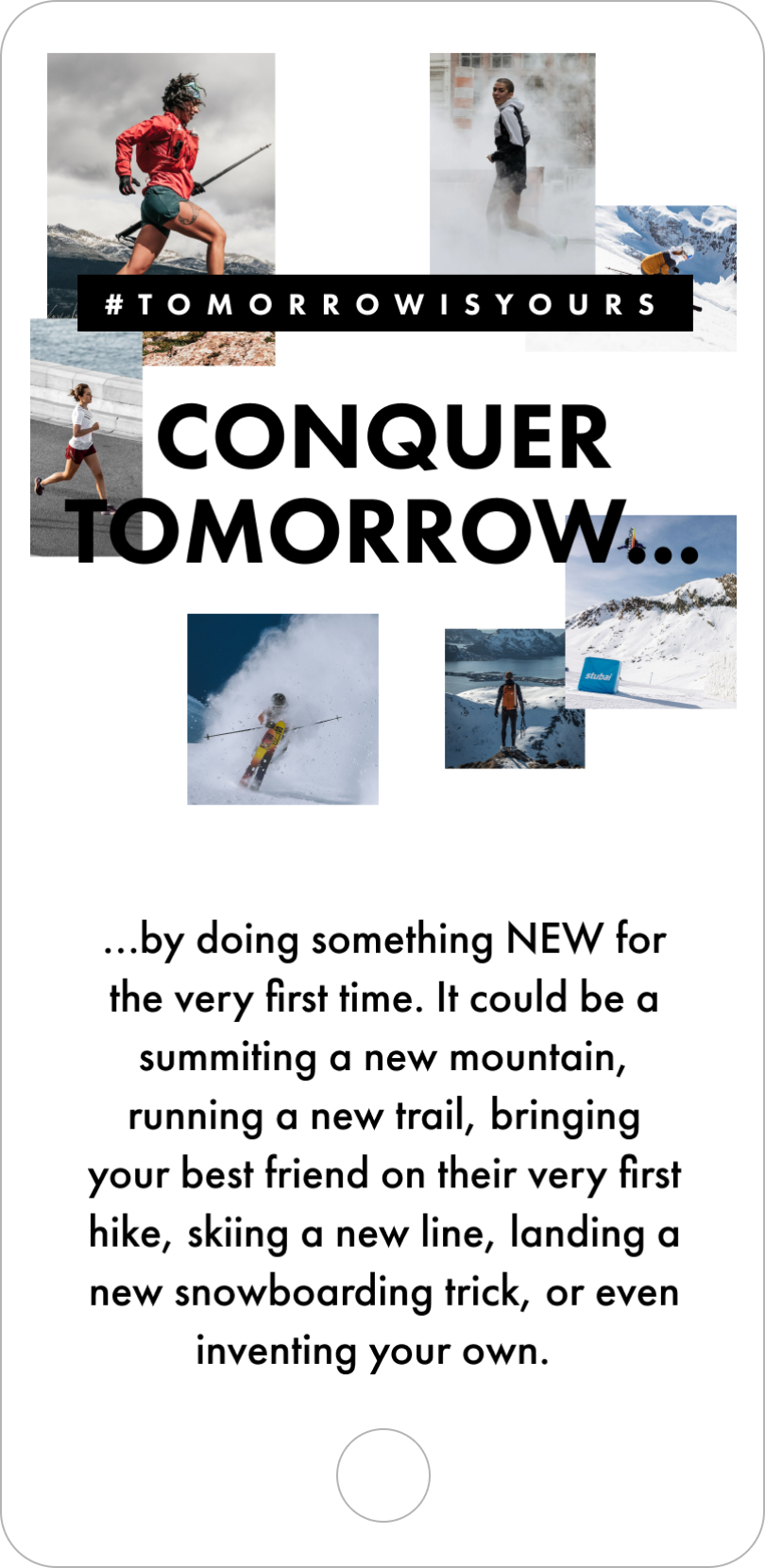 Salomon landing page section mobile conquer