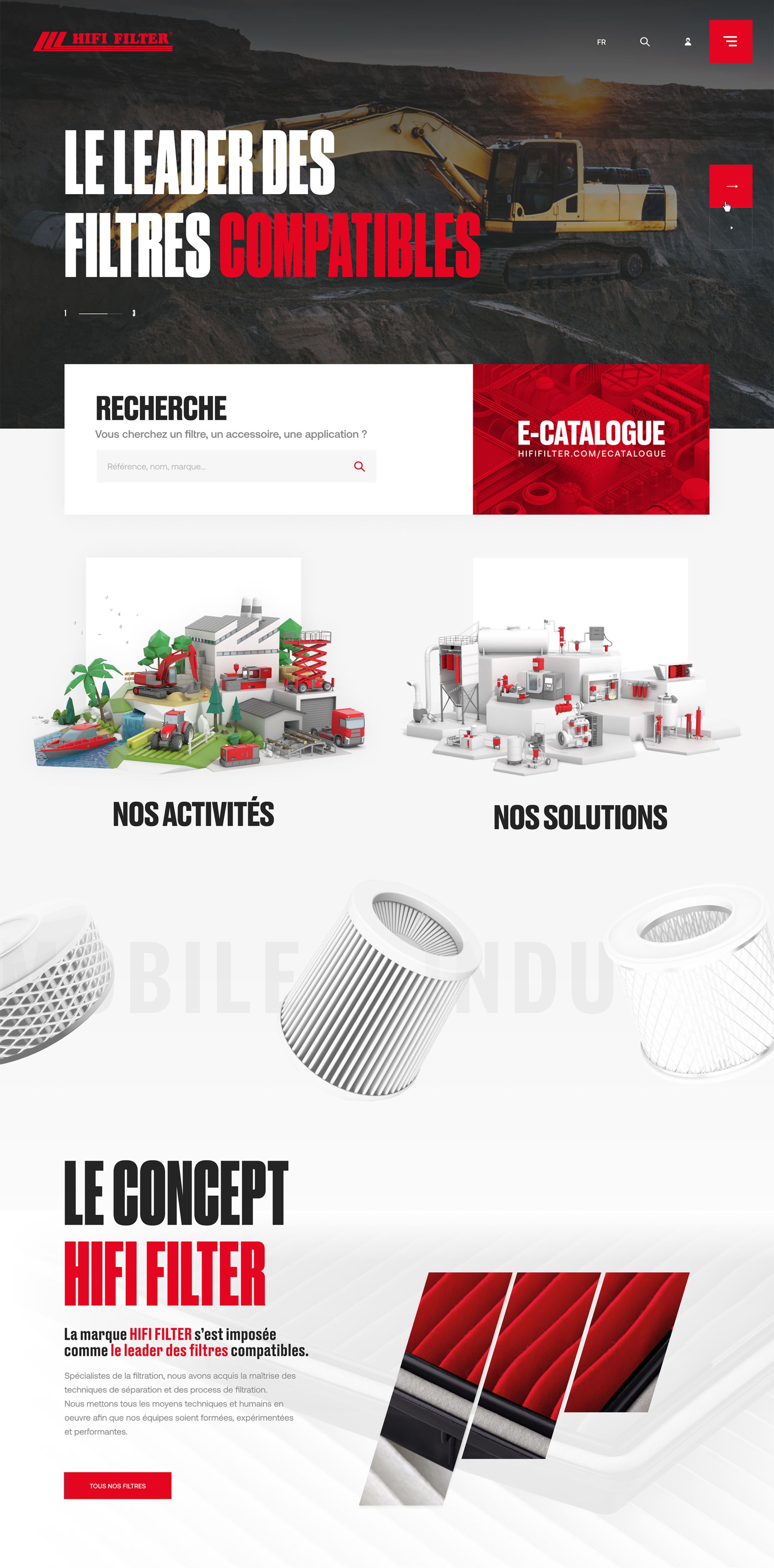 Custom homepage for Hifi filter website