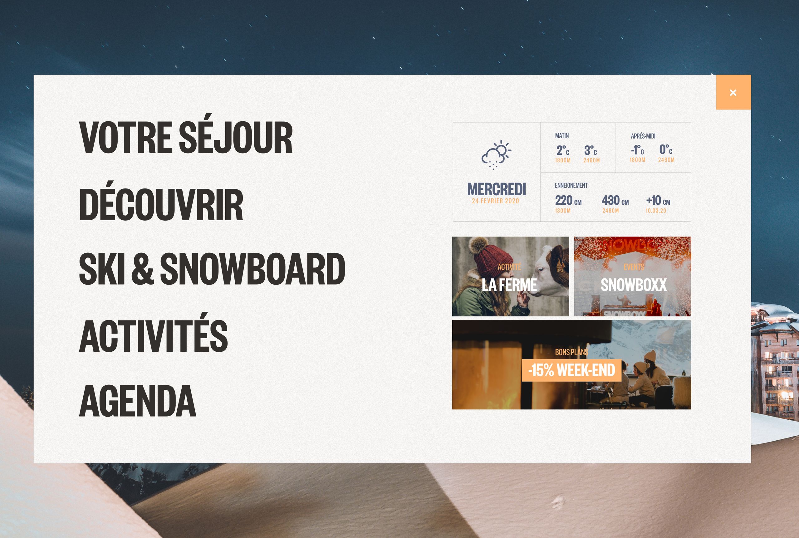 Avoriaz desktop menu