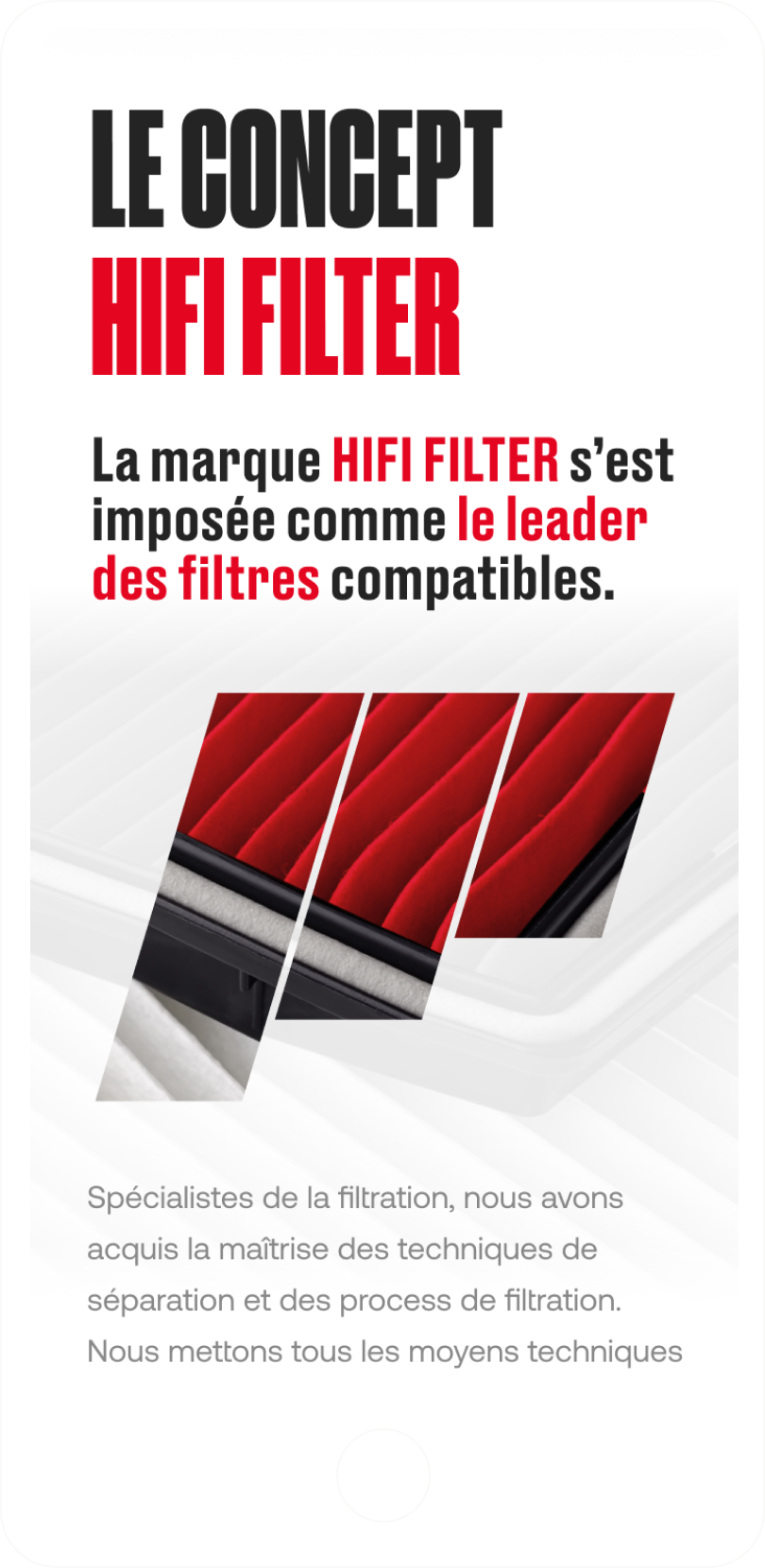 Custom mobile internet filter website concept