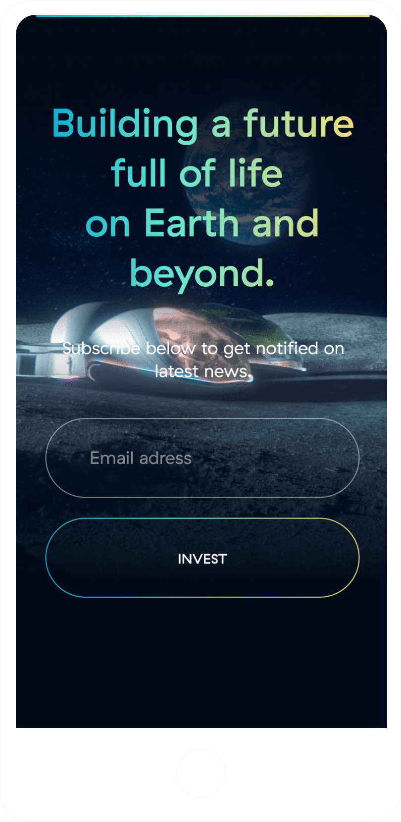 Interstellarlab showcase website mobile site section header