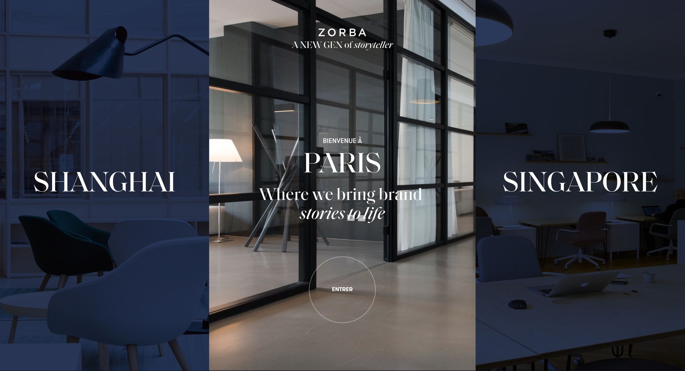 Desktop homepage Zorba cities
