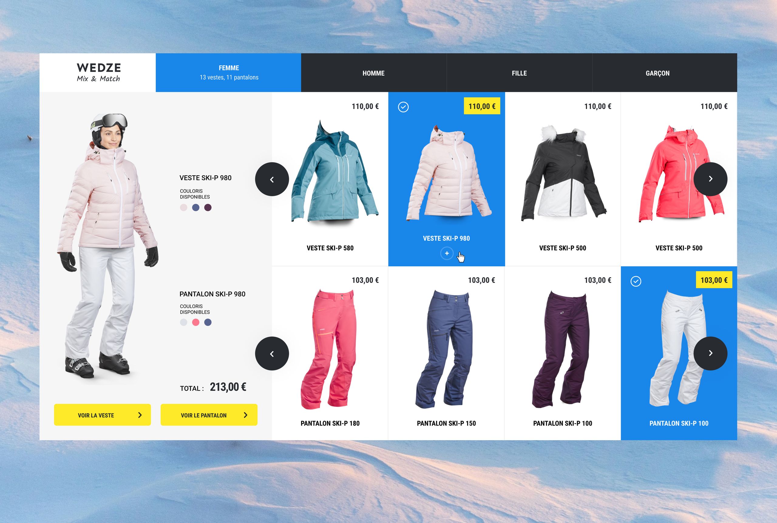 Wedze mix & match experience lookbook image fullscreen