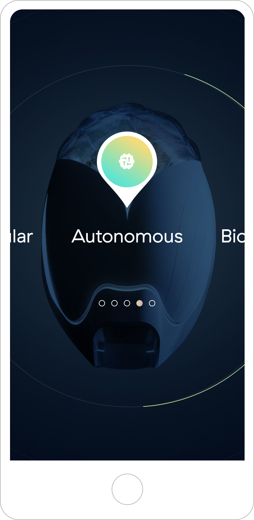 InterstellarLab mobile screen section slider