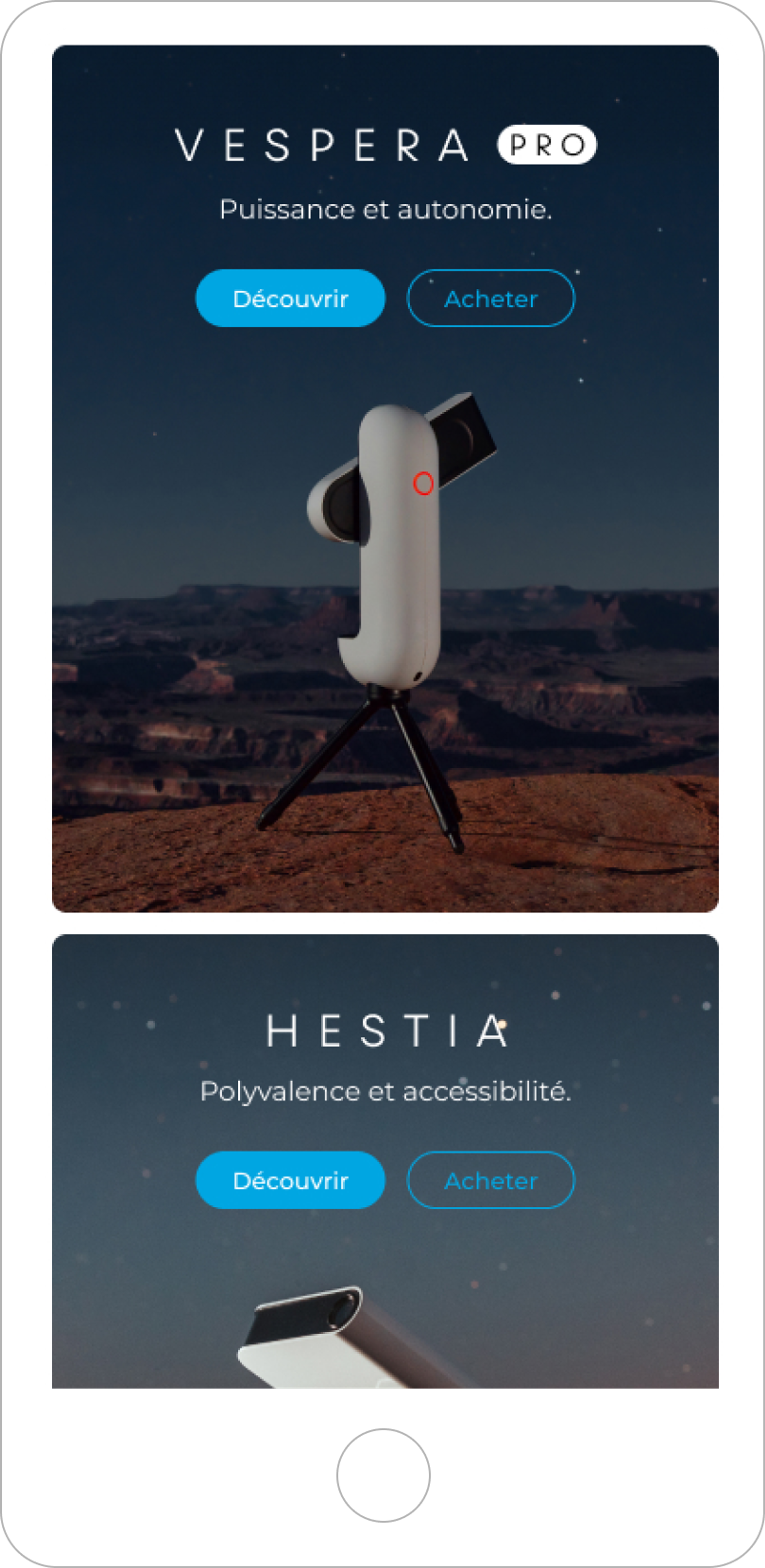 Vaonis site mobile