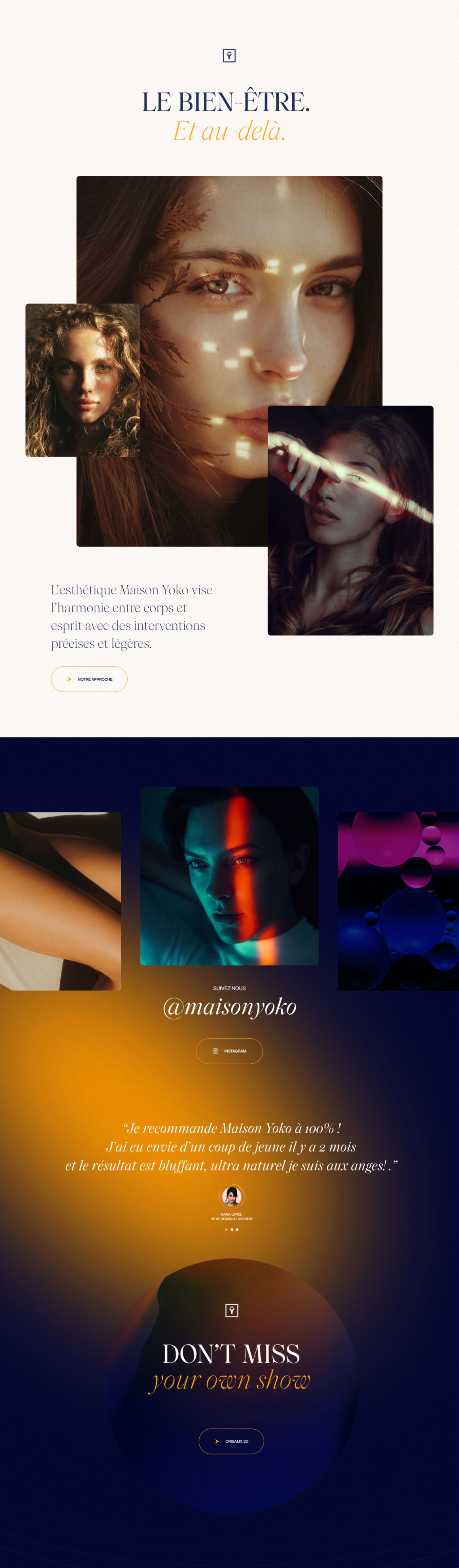 Yoko's house showcase desktop homepage