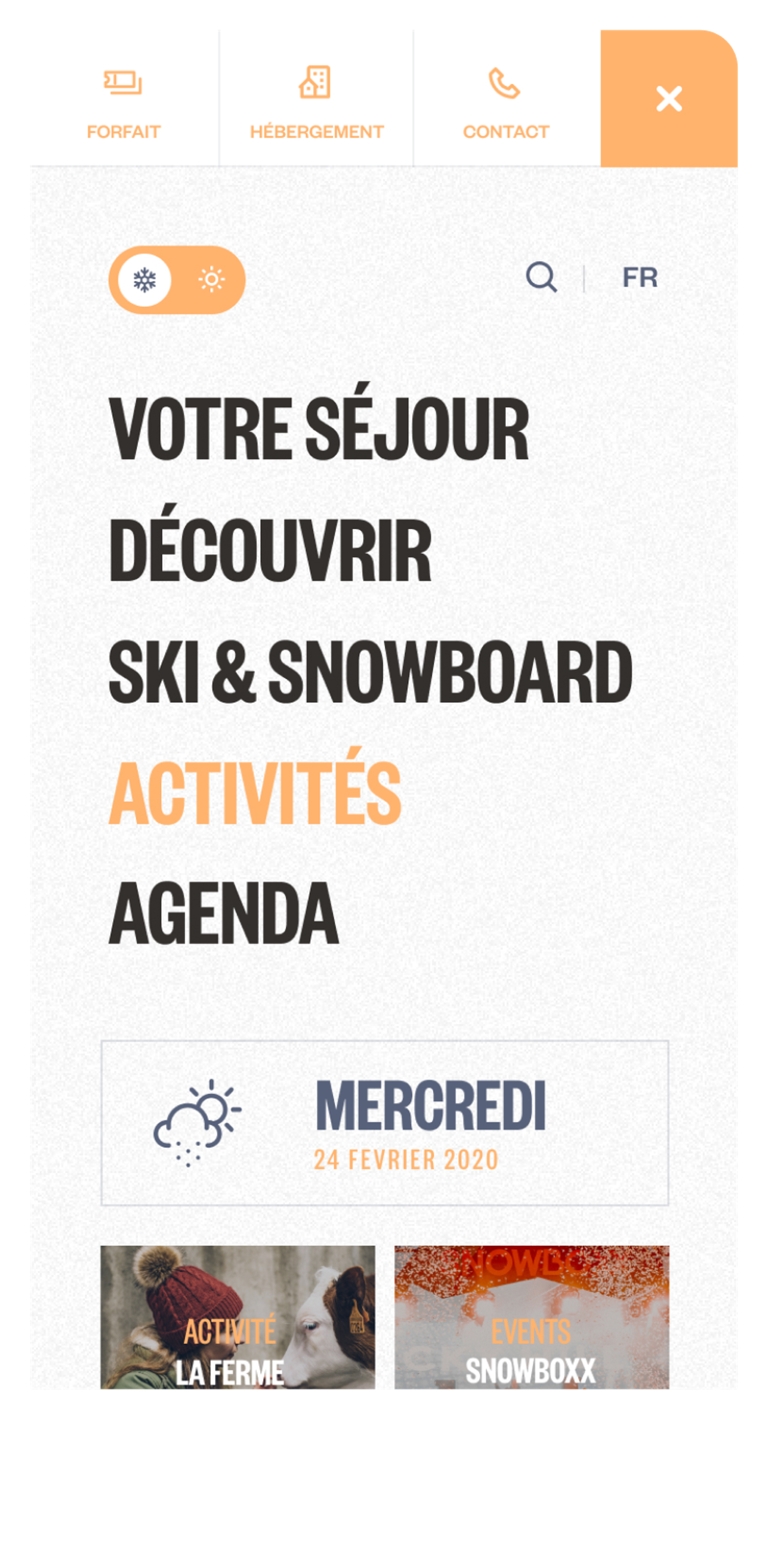 Avoriaz menu mobile