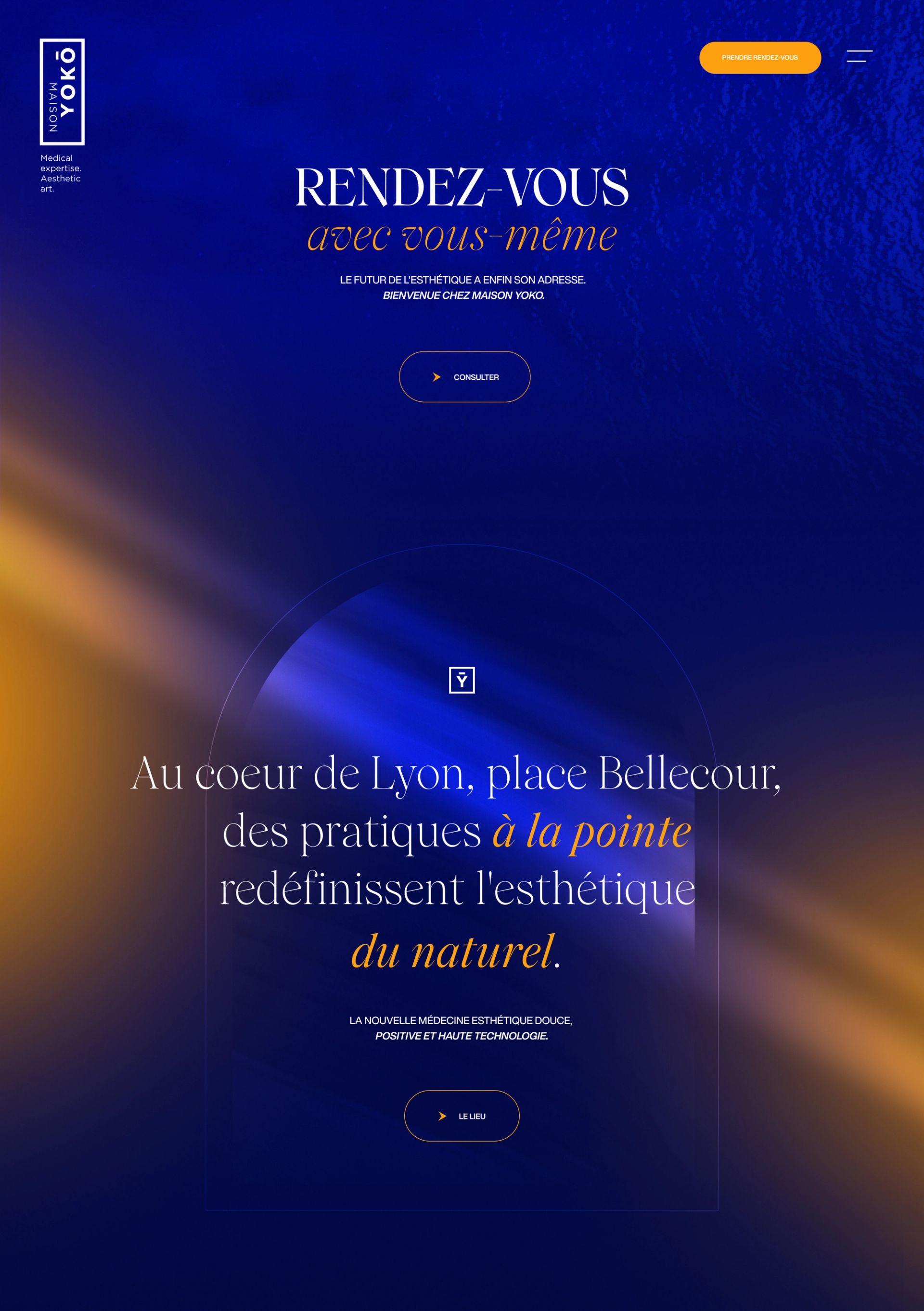 Maison Yoko homepage site vitrine desktop