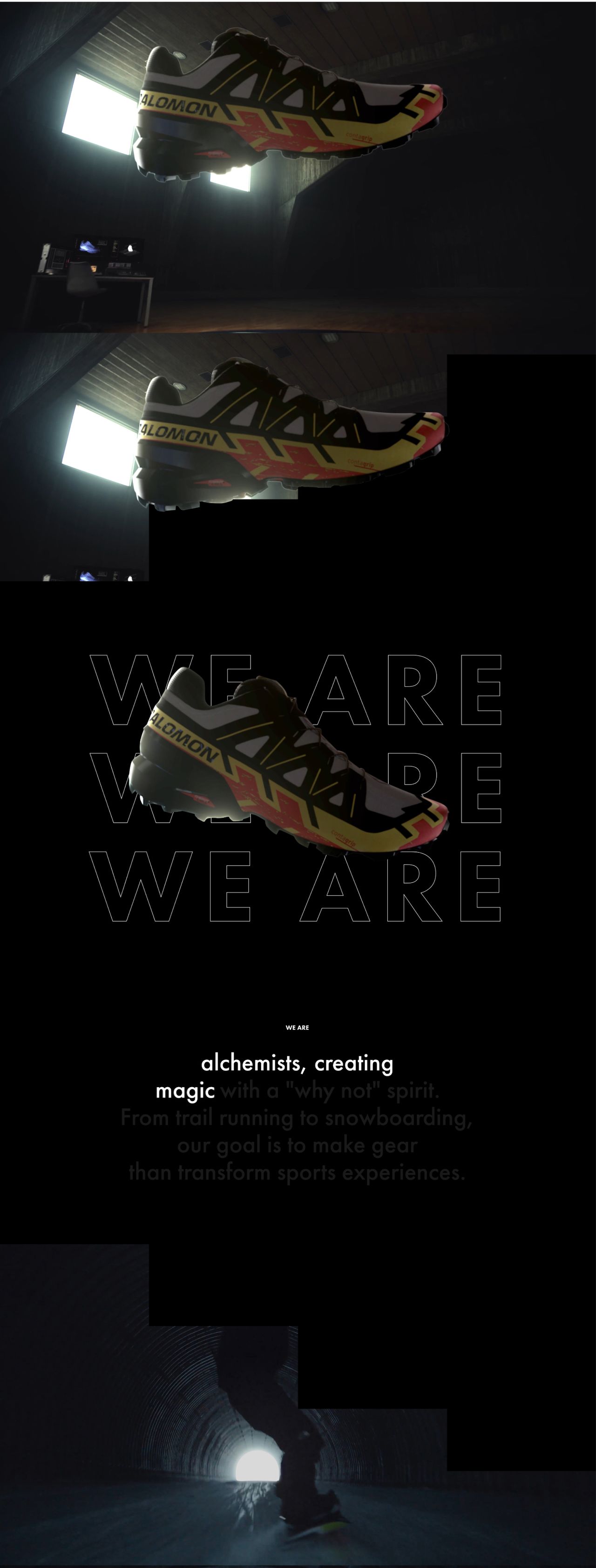 Salomon animation avec une basket qui descend