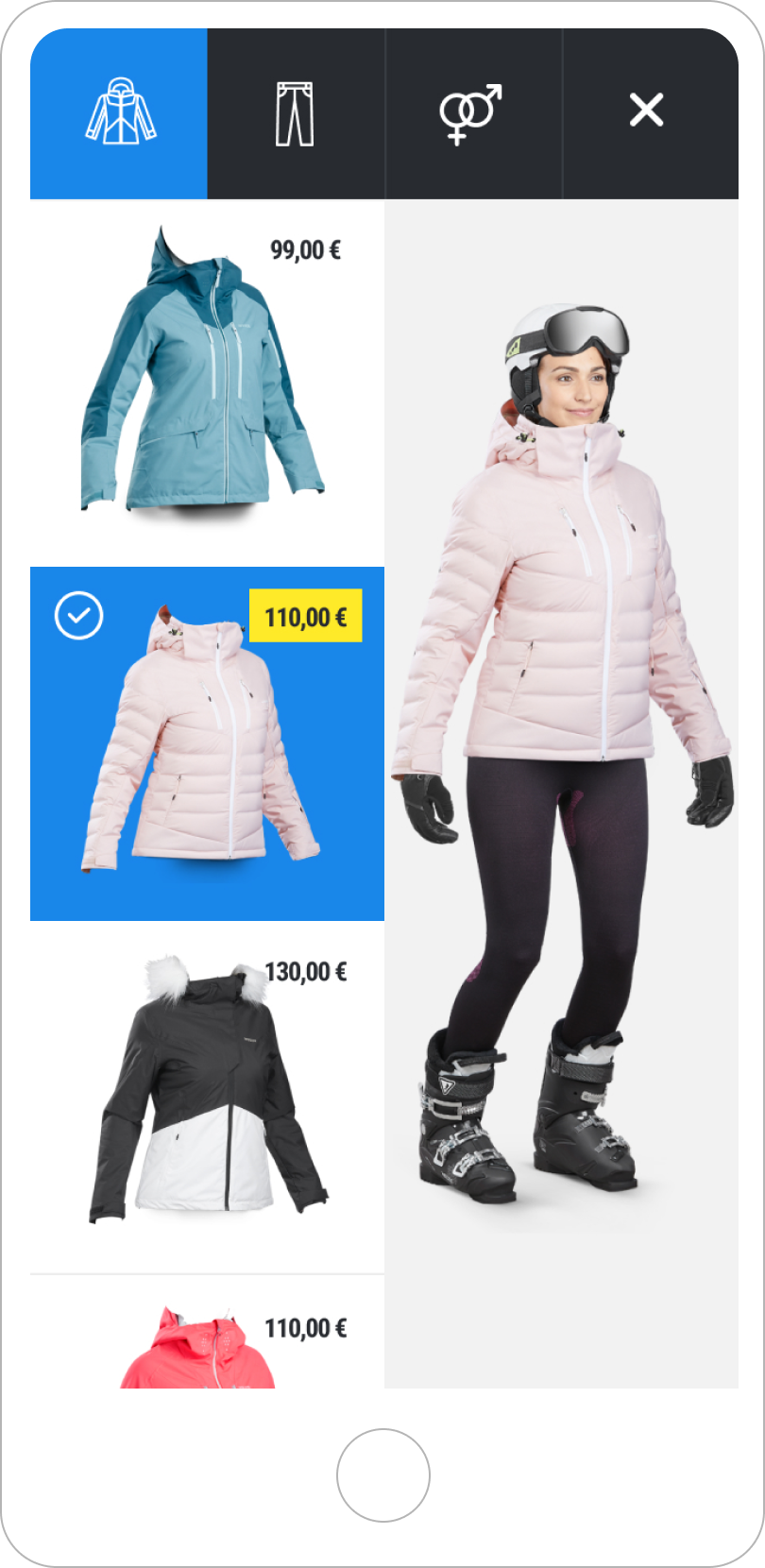 Wedze mix & match experience lookbook for women