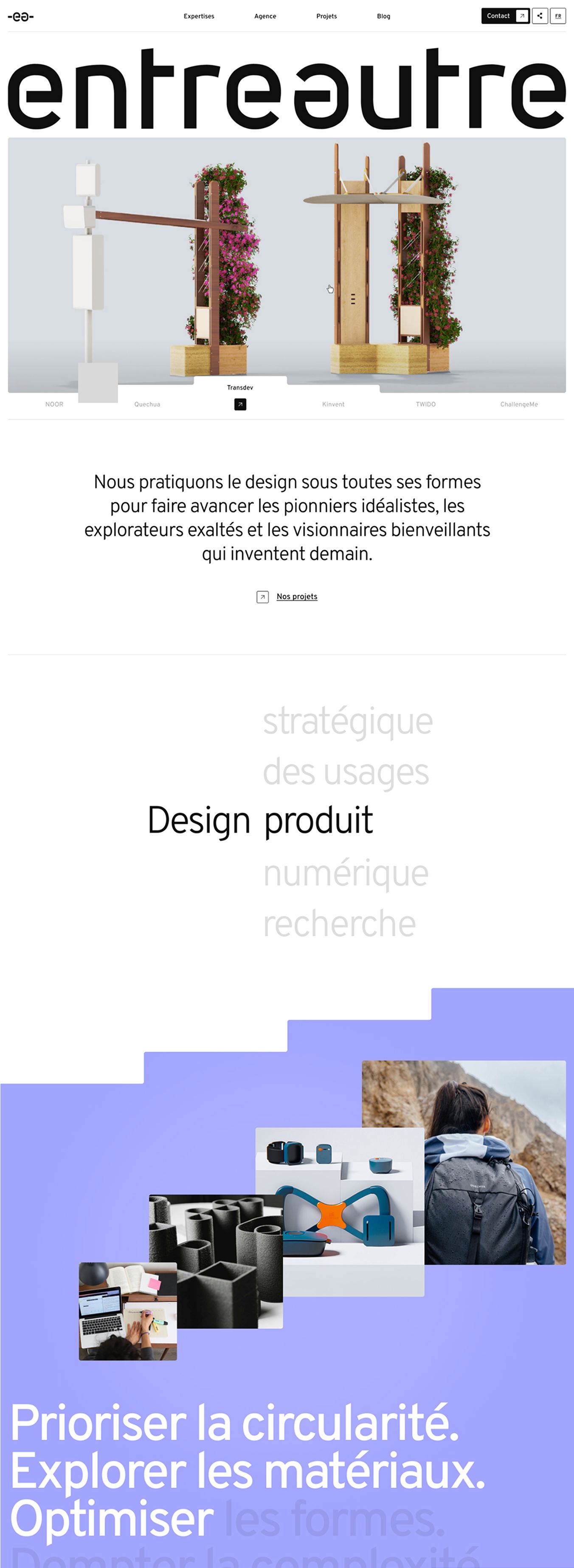 Entreautre - agence design - site vitrine AKARU