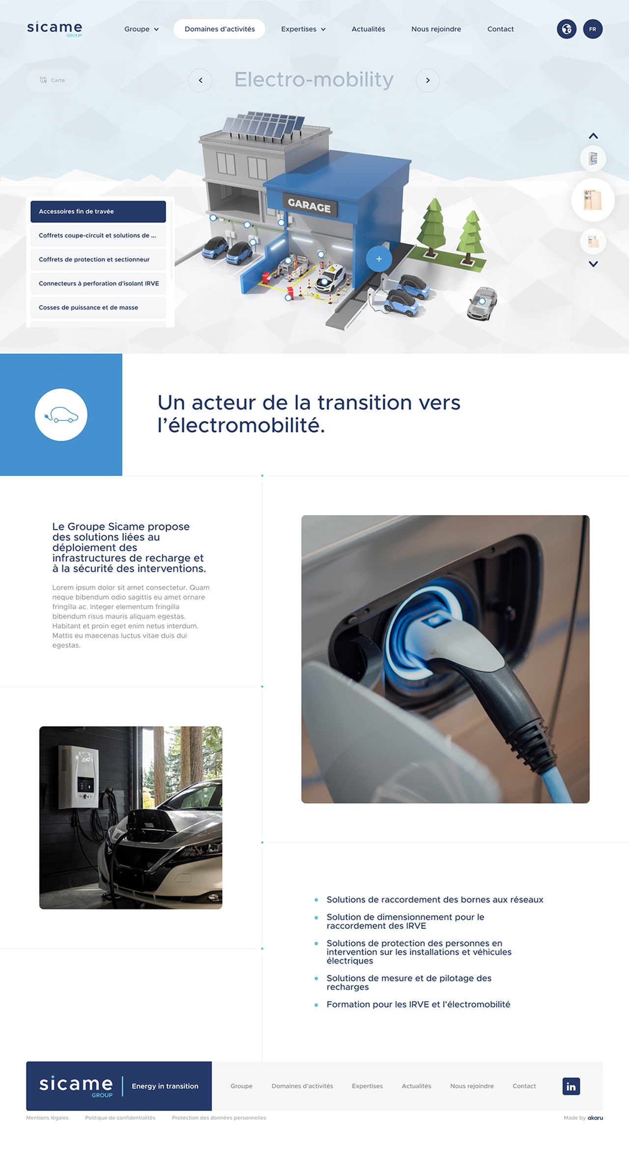 Sicame Groupe refonte site vitrine corporate par Akaru