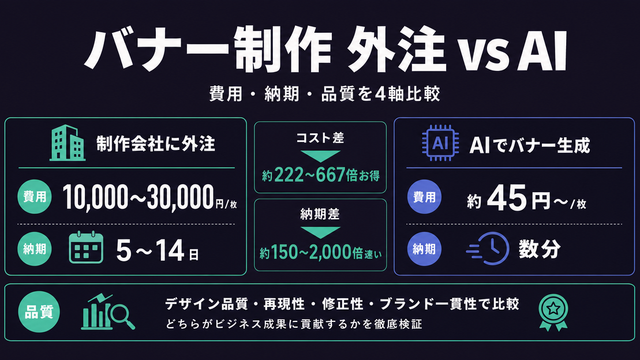 バナー制作の外注とAIツールを費用・納期で比較した構造サムネイル