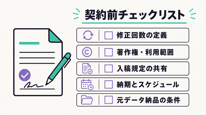 バナー制作会社との契約前に確認すべき5項目のチェックリスト図