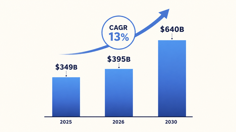 eラーニング市場規模の成長グラフ（2025-2030年）