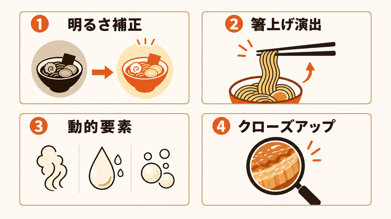 食品バナー広告のシズル感を出す4つのビジュアル設計要素