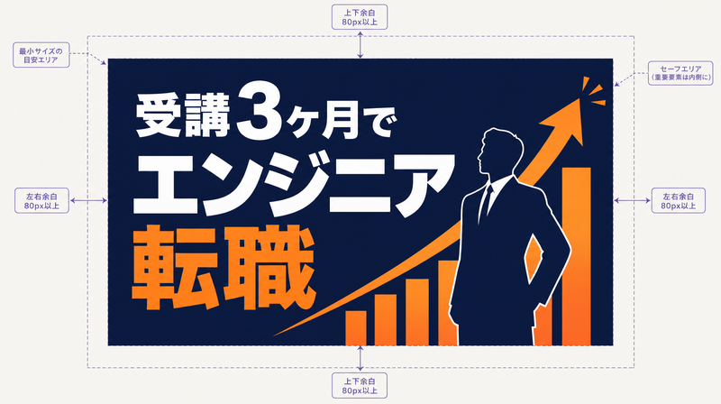 成果・転職訴求バナーのデザインモックアップ