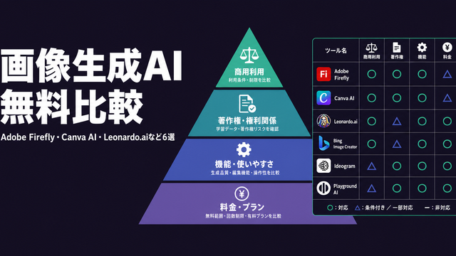 画像生成AI無料ツール6選を比較した構造化サムネイル