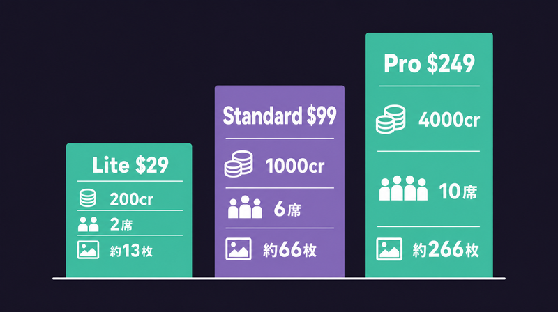 Omnekyの料金プラン比較 Lite Standard Pro
