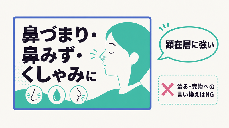 承認された効能効果をそのまま前面に出す効能効果訴求型のバナー例