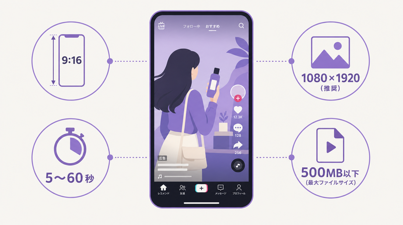 TikTokインフィード広告の仕様インフォグラフィック