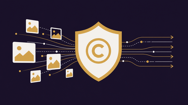 Adobe Fireflyの学習データが著作権クリアであることを表すシールドと安全性のイラスト。