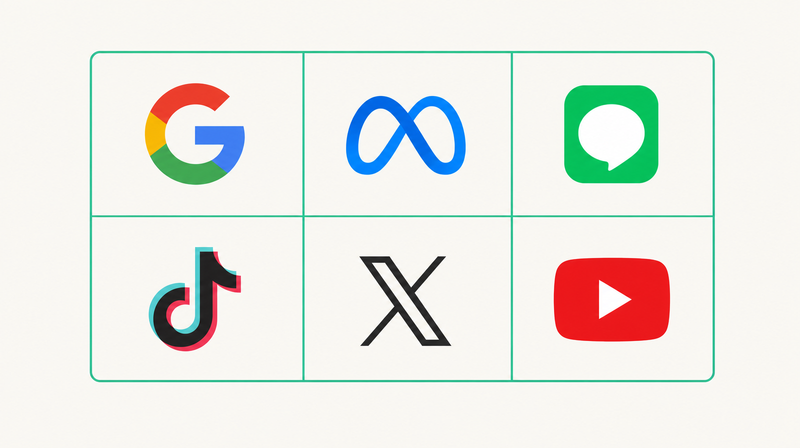 デジタル広告代理店が扱うGoogle・Meta・LINE・TikTok等の主要媒体グリッド