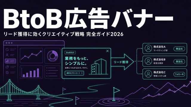 BtoBバナー広告のリード獲得戦略をテーマにしたエディトリアル型サムネイル