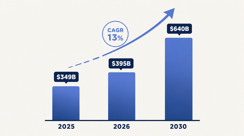 eラーニング市場規模の成長グラフ（2025-2030年）