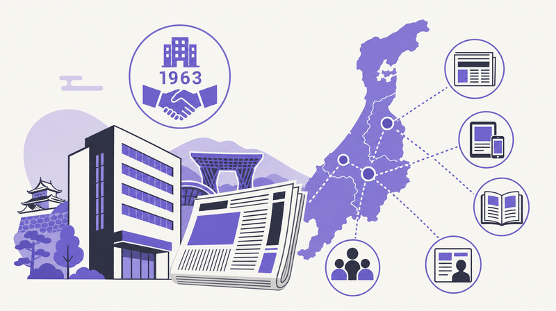 株式会社中日広告社の老舗・北陸新聞ネットワークを表すイラスト