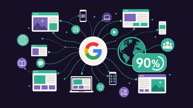 GDN（Googleディスプレイネットワーク）の200万サイトへのリーチ概念図