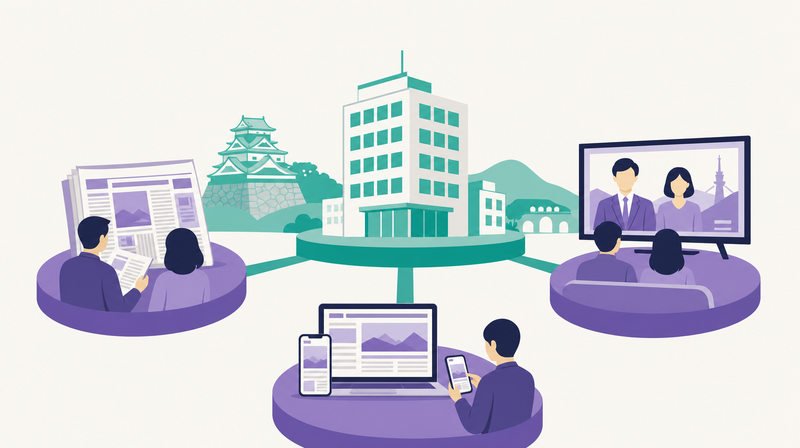 熊日広告社の総合媒体対応イメージ図