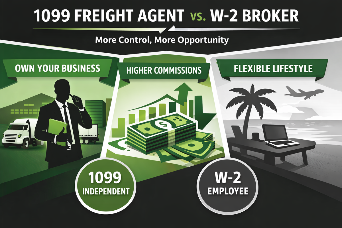 Freight Agents: Why the 1099 Model Is Better Than a W-2 Broker Role