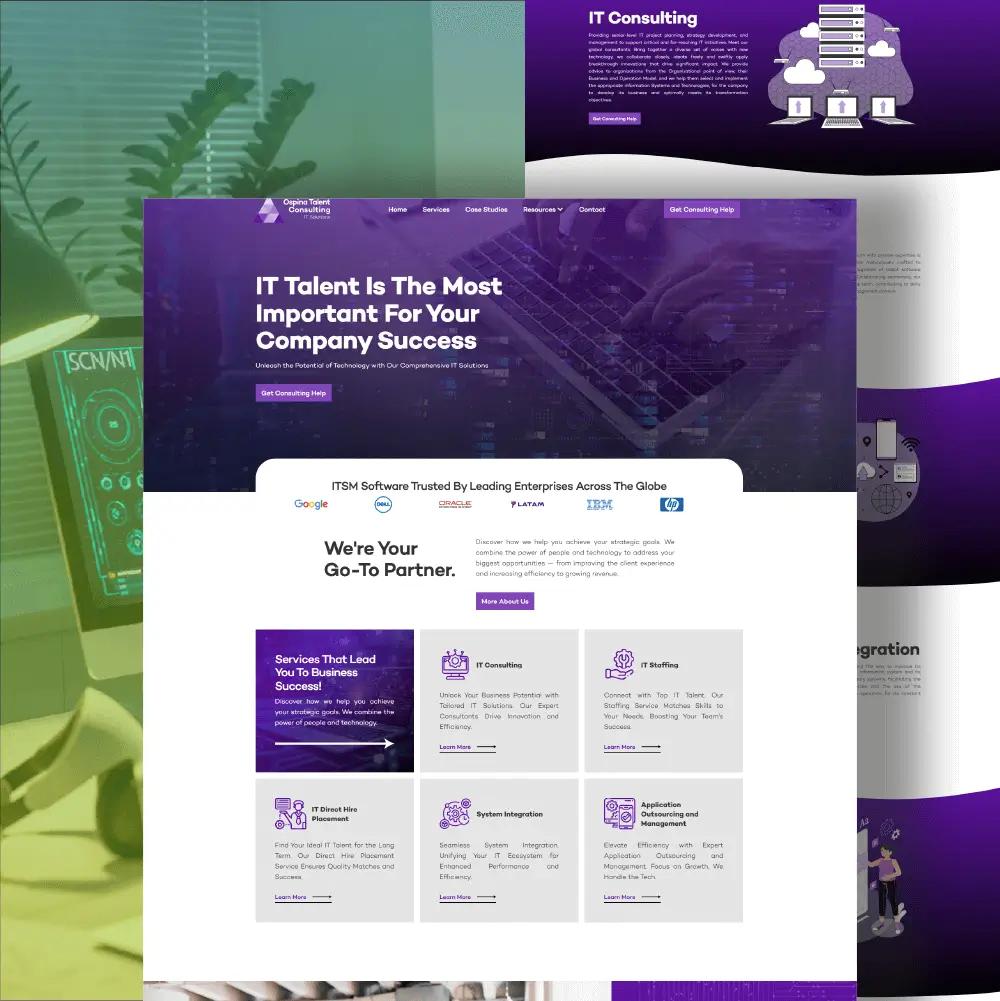Ospina Talent Consulting website mockup — SENAVIA Corp portfolio