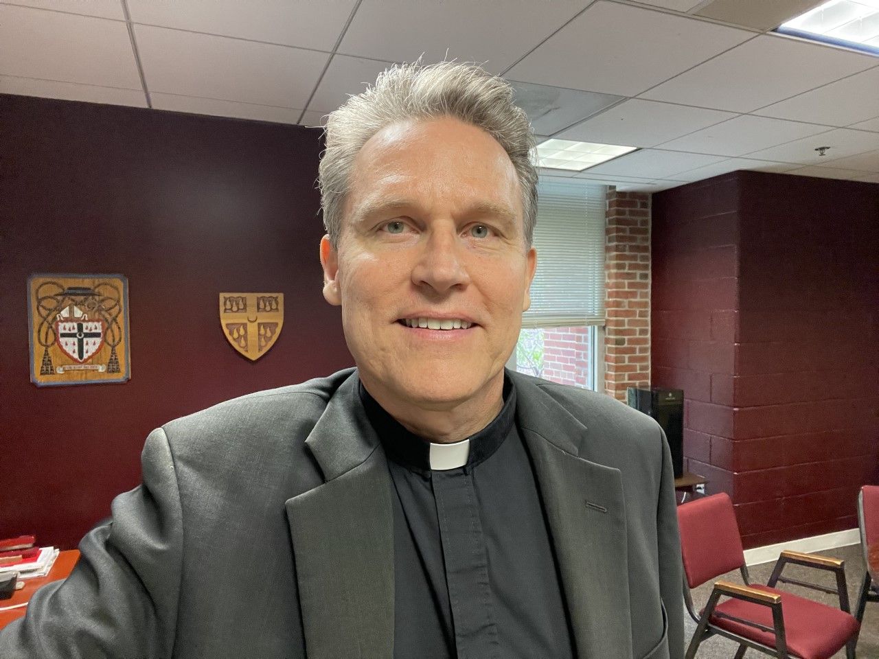 Fr. Anthony Giampietro in his lower-building office