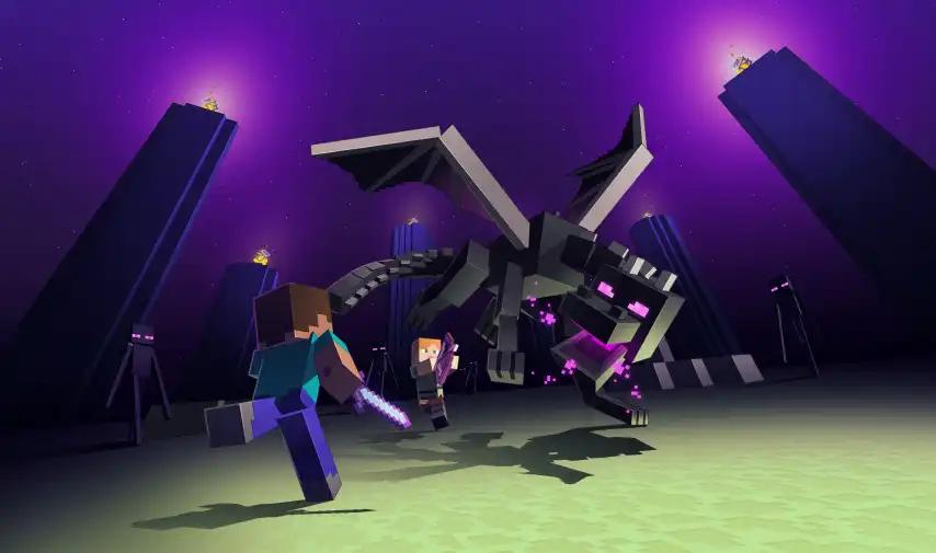 A stylized representation of Minecraft's "Ender Update"