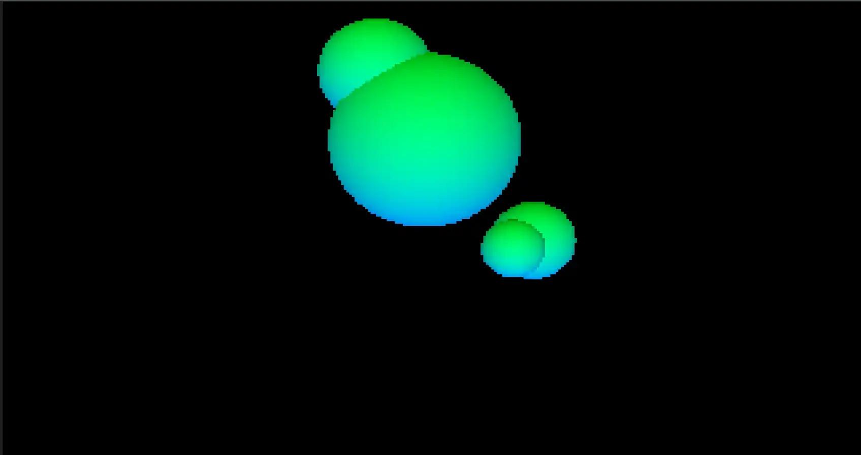 Blue and green spherical shapes