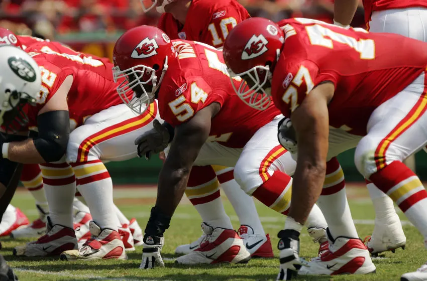The Kansas City Chief's Offensive Line (Brian Bahr/Getty Images)